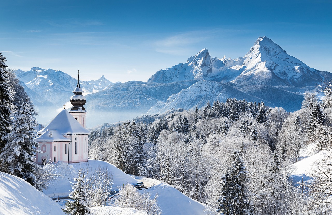 winter, snow, mountains